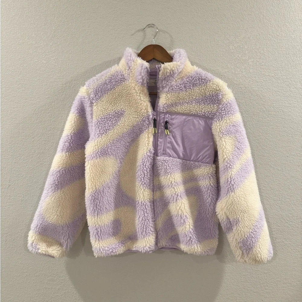 H&M Kids Purple and Cream Fleece Jacket 12/14y - Picture 2 of 4